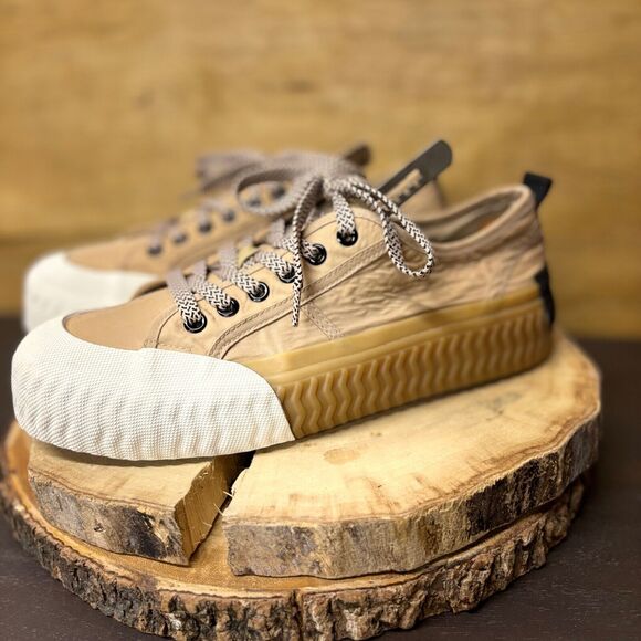 Zara Platform Sneakers Shoes Size US 9 EU 40 Canvas Cap Toe Textured Sole Casual - Picture 3 of 13